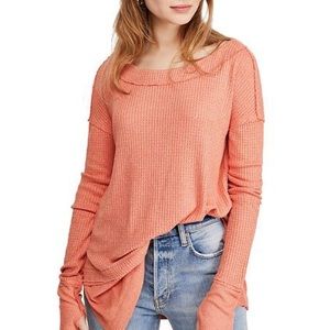 Free People We The Free North Shore Tunic Thermal Top Orange Small